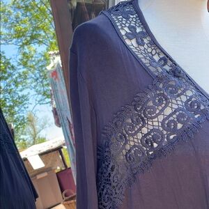 Purple Lace Trim Cardigan